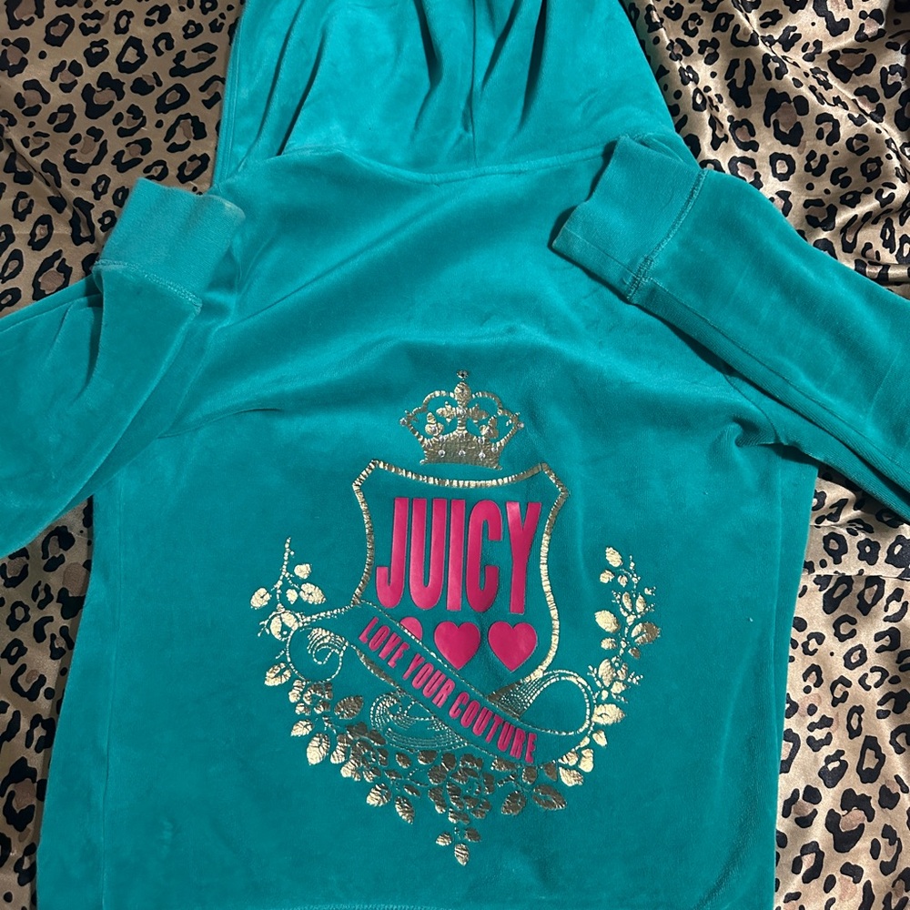 Juicy Couture Teal jacket with Gold Accents